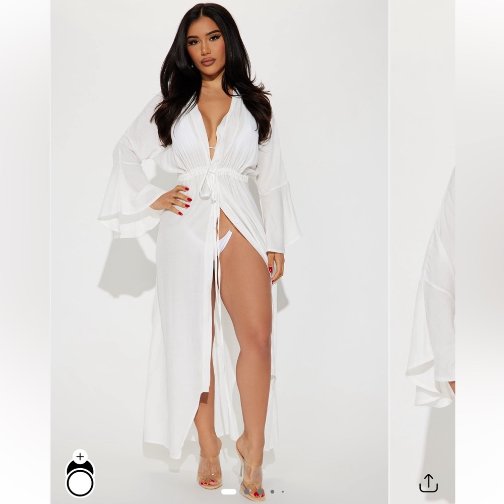 Elegant White Maxi Cover Up dress